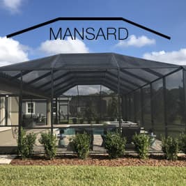 Pool Enclosure Mansard Roof